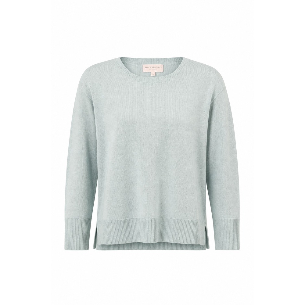 Bianco & Blu Sweater Womens XL Mint Wool Cashmere Silk Italy Quiet Luxury Prep